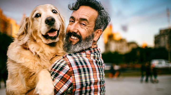 Man in his 50s stays healthy for his dog