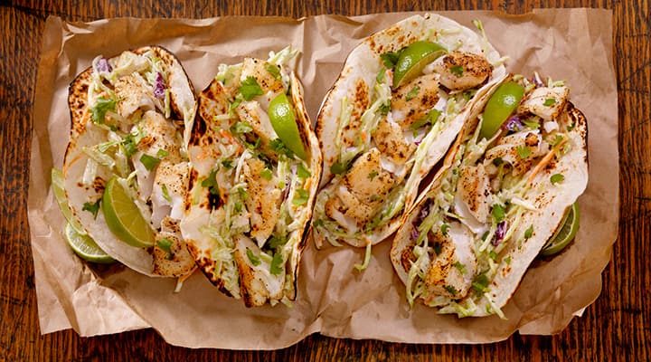 Fish tacos with baked fish